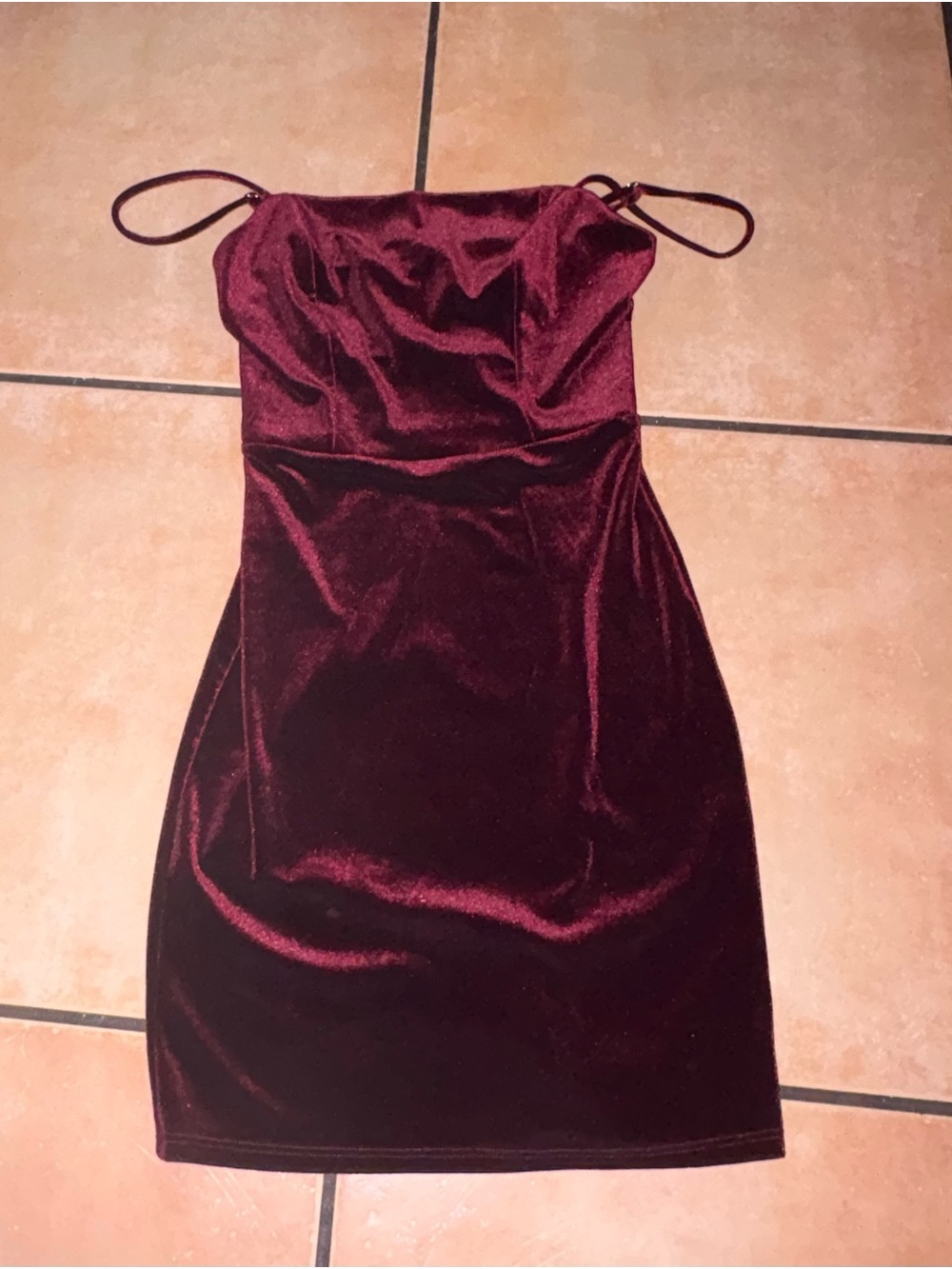 Urban Outfitters Burgundy Velvet Mini Dress